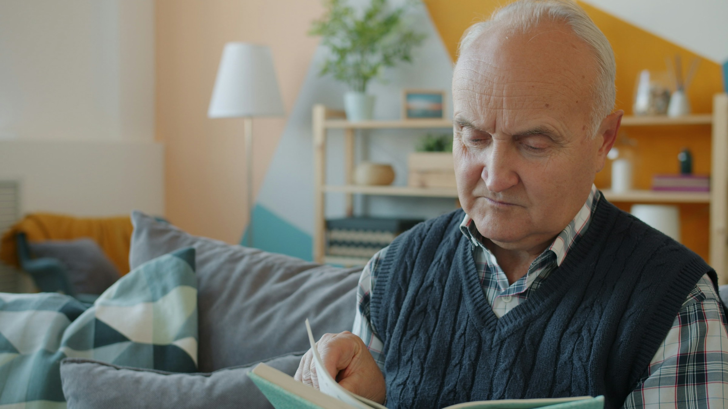 Senior at home with caregiver