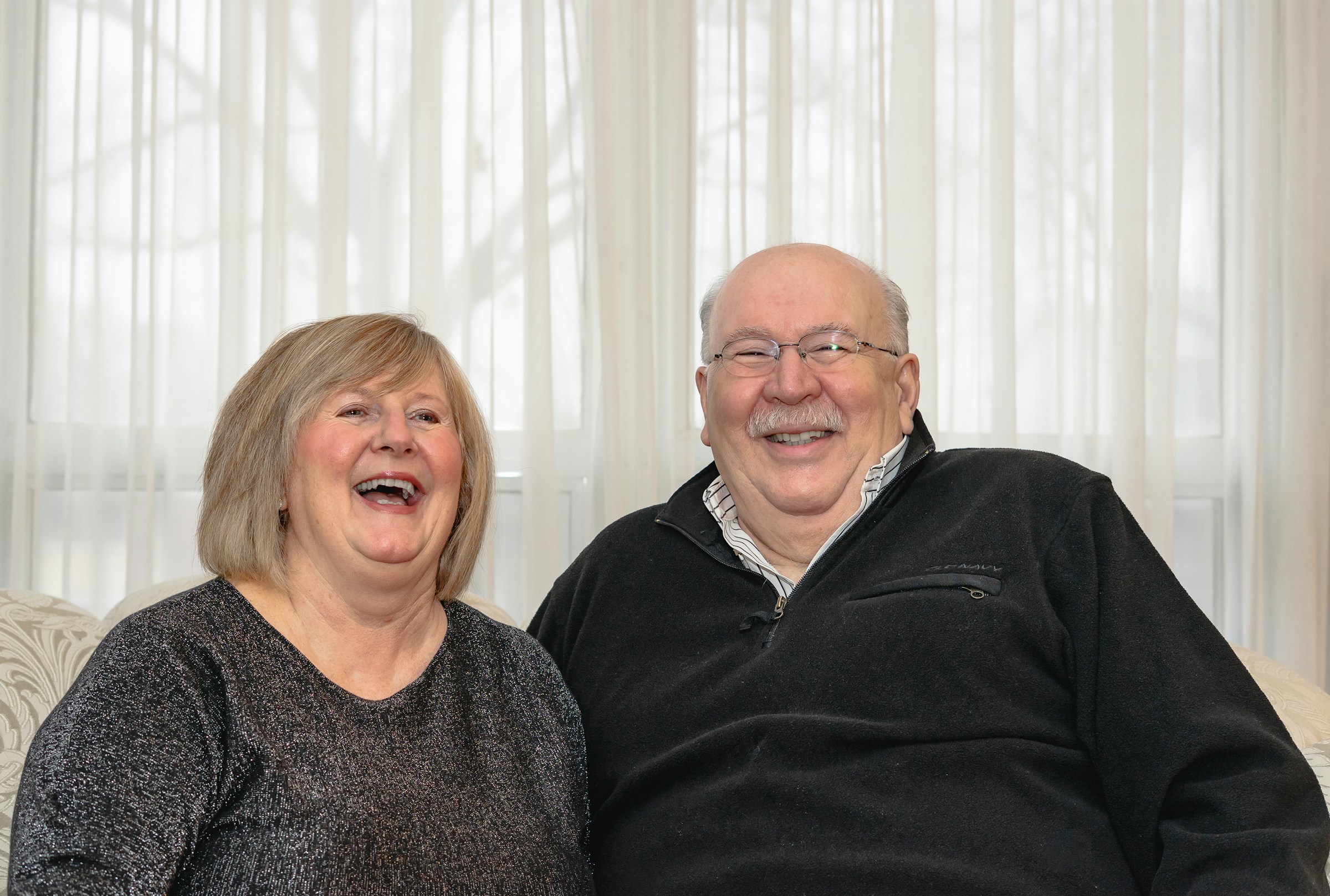 Adult child with elderly parent