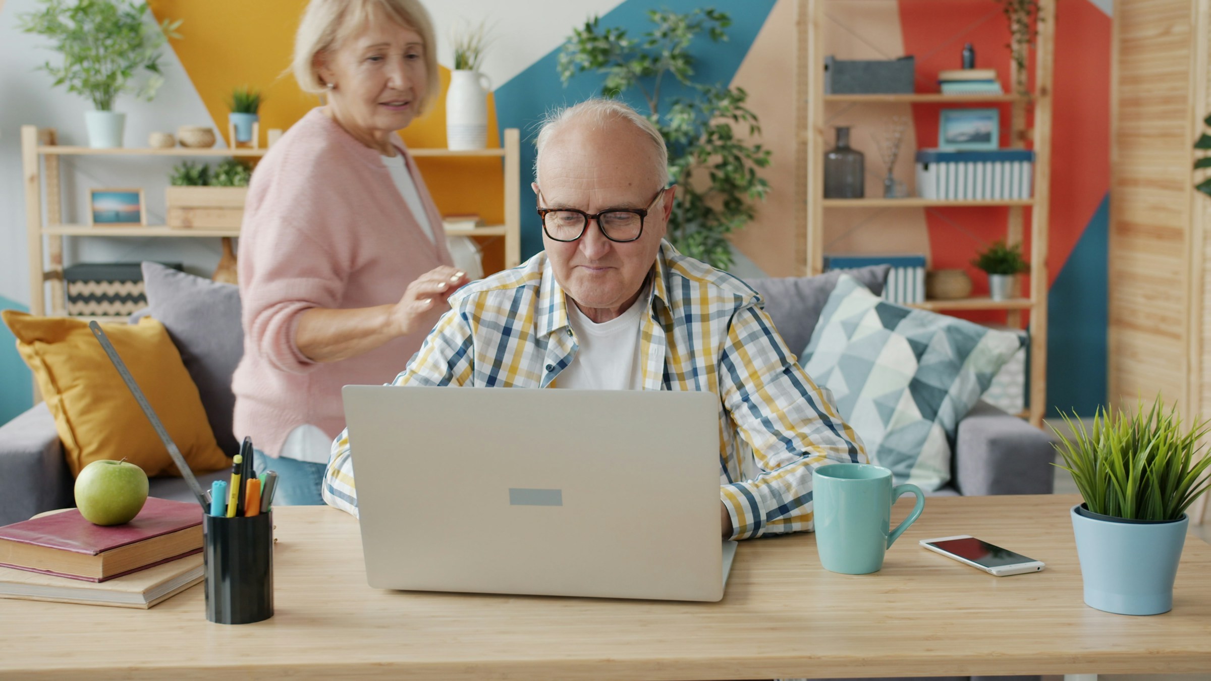 Caregiver with senior